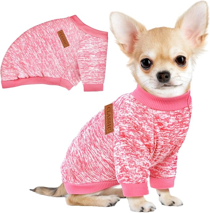1 Pack Dog Sweaters for Small Dogs Girl Boy Winter Fleece Clothes Warm Soft Dog Sweatshirt Outfit for Dogs Cats Pet Apparel