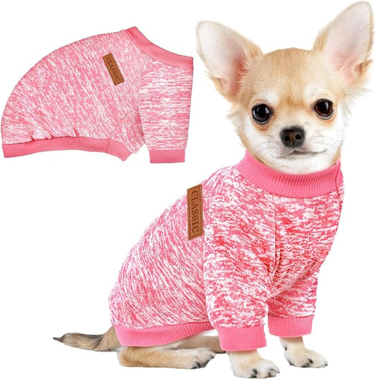1 Pack Dog Sweaters for Small Dogs Girl Boy Winter Fleece Clothes Warm Soft Dog Sweatshirt Outfit for Dogs Cats Pet Apparel