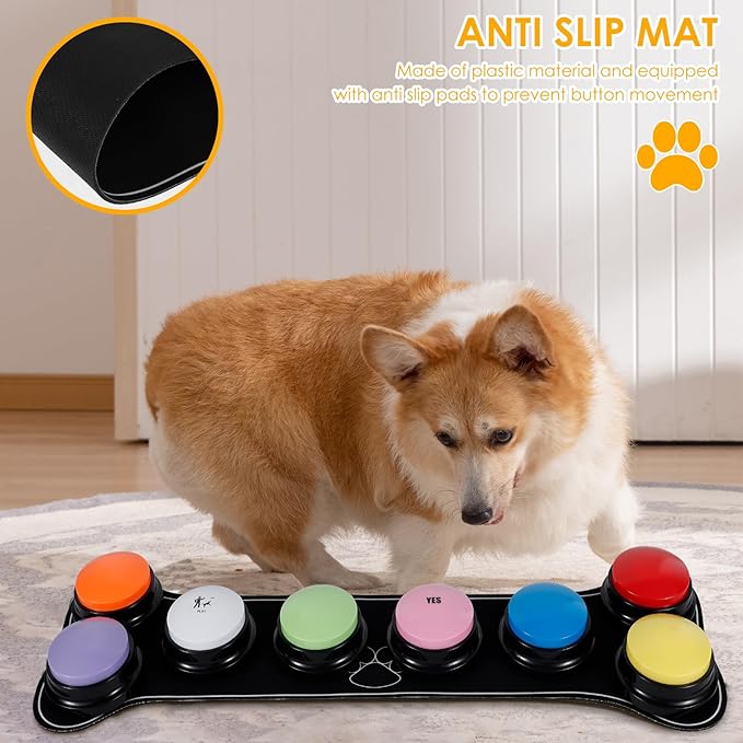 8Pcs Dog Buttons for Communication Battery Powered Voice Recording Buttons Plastic Dog Talking 8 Colors Communication for Training Your to Talk