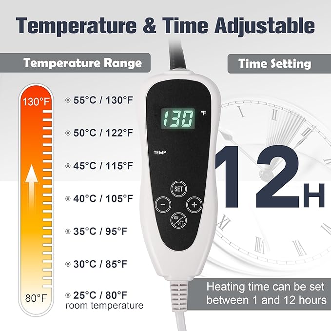 Newget Cat Heating Pad, Large Dog Heating Pad for Arthritis, Heated Dog Warming Pad for Indoor, Pet Heated Pad Blanket with 11 Adjustable Temperature Timer & Chew Resistant Cord (L: 35'' L X 24'' W)