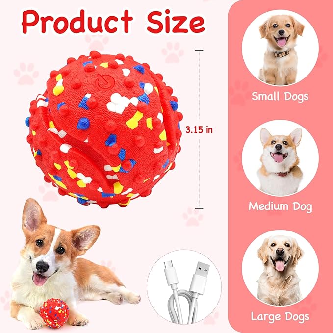 Lollyx Interactive Dog Toys, Rechargeable Moving Dog Toys to Keep Them Busy, Dog Toy Ball for Small/Medium/Large Dogs