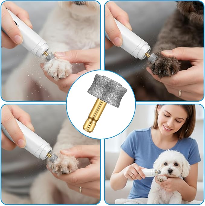 Dog Nail Grinder Replacement Heads, 10pcs Pet Nail Grinder Diamond Tip Replacement, Dog Claw Smoothing Grinders Bits fot Most Electric Pet Paw Trimmer Nails Grinders, Highly Efficient and Safe