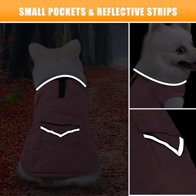 Dog Winter Coats with Fleece Vest,Waterproof Warm Dog Snow Jacket Windproof, Reflective Adjustable Pet Dogs Cold Winter Coat for Dogs Girl Boy