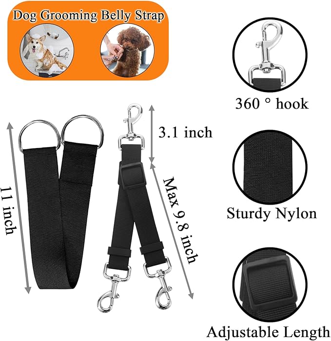 Dog Grooming Belly Strap Pet Grooming Belly Band Stand Strap for Table Dog Grooming Loop Noose Pet Bathing Tether Straps for Bathing