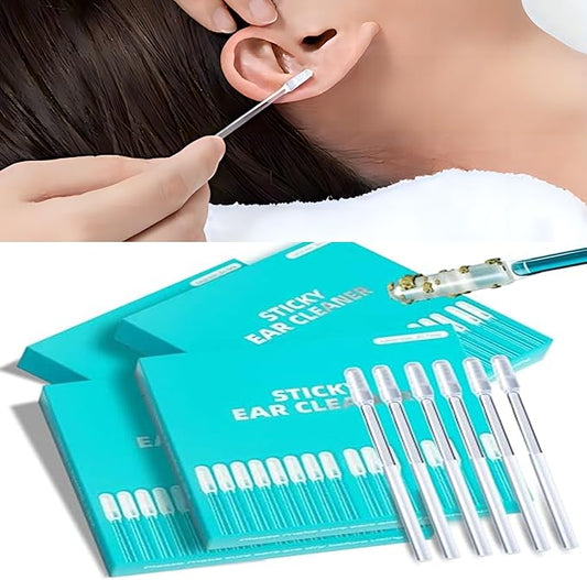 48 Pack Enhanced Adhesive Ear Digging Stick for Children's Safety Ear Cleaner for Adult Spiral Ear Wax Removal Ear Scoop Earwax Remover Tool with Dust Cover Packaging (L)