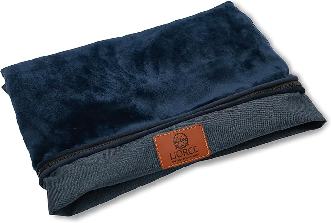 LIROCE Washable Dog Bed Cover Replacement, XL Wrap-Around Zipper Cover for Orthopedic Memory Faom Dog Bed (41x27x4 inches), Navy