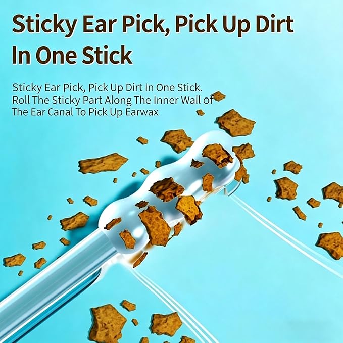 72 Pcs Earwax Swabs Ear Wax Tool, Reusable Adhesive Earwax Swabs, Gentle Ear Cleaning Stick Sticky Ear Cleaning Stick Gentle, Reusable Adhesive Ear Cleaning Sticks