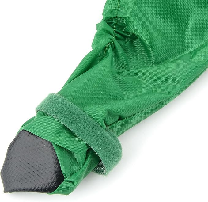 Zunea Waterproof Dog Raincoat with Hood for Small Dogs Rain Poncho Jumpsuit with Rain Boots Puppy Hooded Slicker Rainwear Four-Legged Pet Rain Jacket for Walking Green S