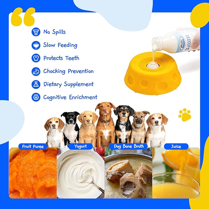 Dog Lick Bowl with Ball, Slow Feeder Lick Ball Bowl for Dogs, Dog Licking Bowl with Rolling Ball, Slow Feeder Ball Bowl to Slow Pet Eating, Rolling Ball Dog Bowl Give Pet More Time to Enjoy Eating