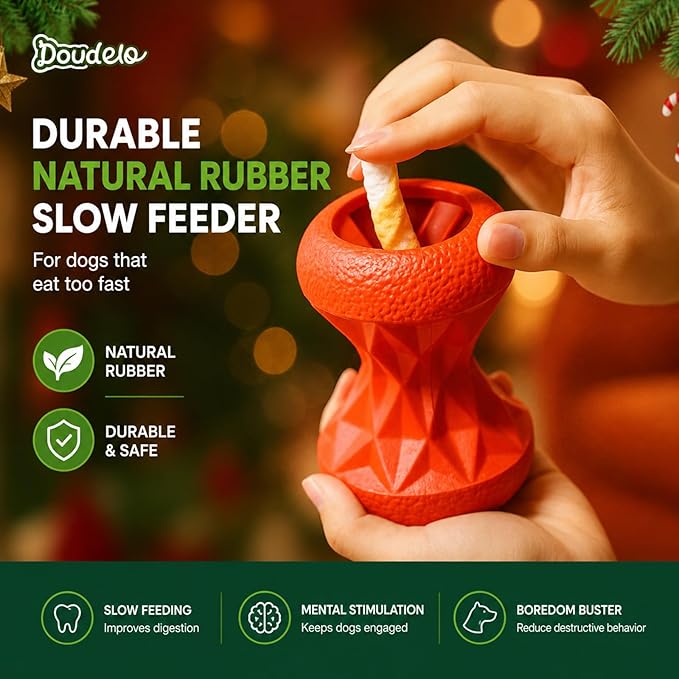Dog Toys for Large Dogs – Durable Rubber Chew Toy for Aggressive Chewers,Interactive Treat Dispensing Puzzle Ball,Enrichment Dog Toy for Mental Stimulation,Slow Feeder & Boredom Relief, Gift