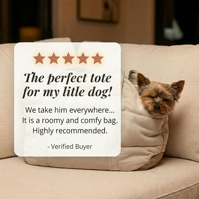 Plush Dog Purse Carrier for Small Dogs, Soft Dog Tote Bag with Safety Harness Clip, Cozy Pet Carrier for Dogs Under 15 lbs, Comfortable Dog Shoulder Carrier for Travel, White