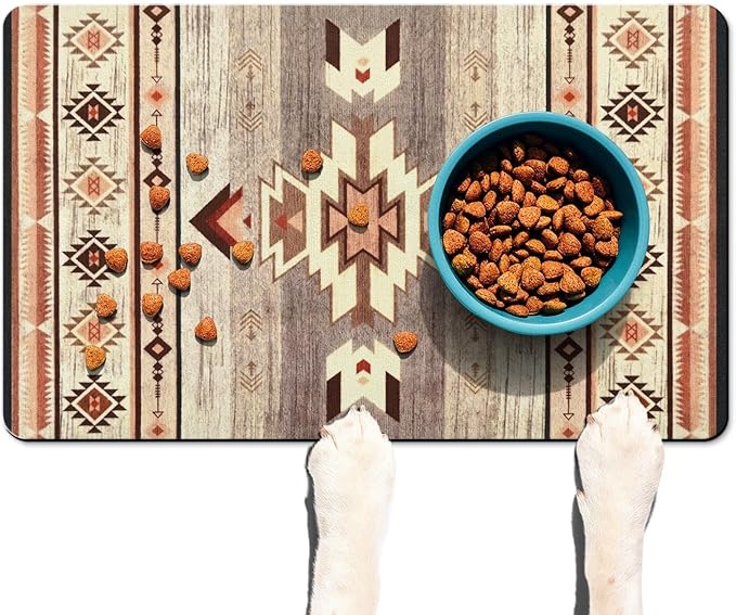 Absorbent Pet Dog Bowl Mat for Food and Water, Pet Cat Food Feeding Mat with Non Slip Rubber Backing, Dog Food Mats for Floors Waterproof, 24"x32"