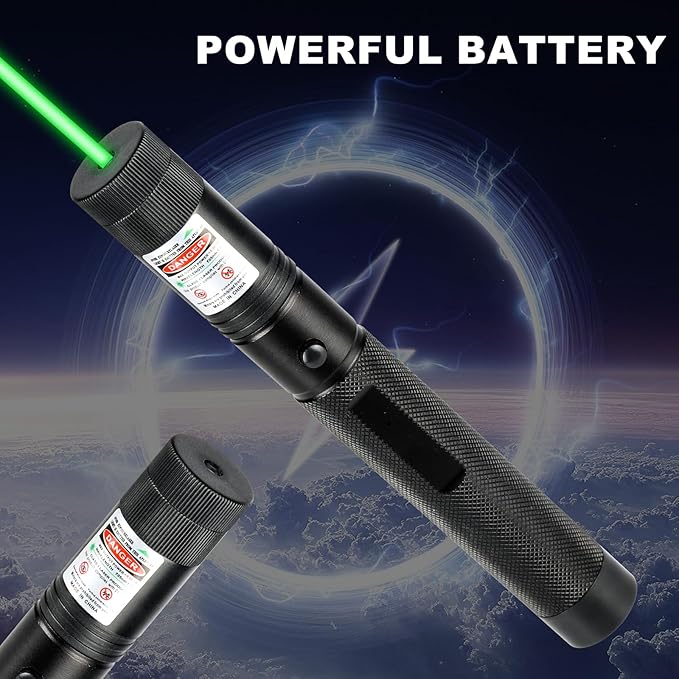 Long Range Green Laser Pointer, Laser Pointer High Power, Green Lazer Pointer Rechargeable for Hiking, Cat Laser Toy USB Charge