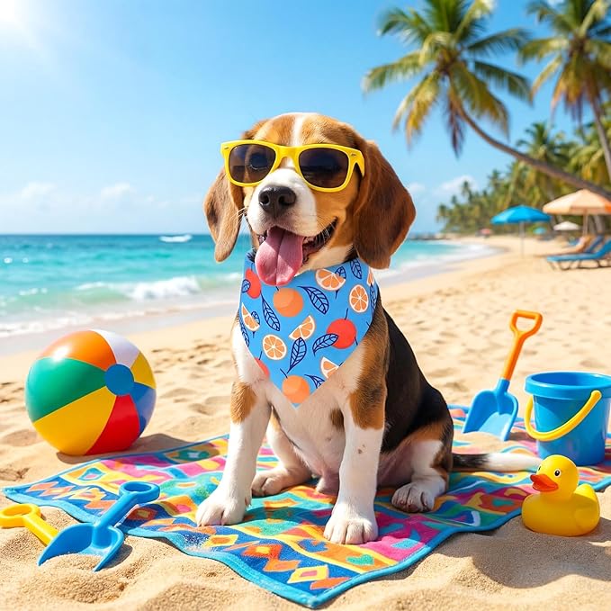Youyole 120 Pcs Dog Bandana Bulks Fruits Dog Bandanas Summer Pet Scarf Soft Cat Triangle Scarfs Pet Bandana Flamingo Bibs for Small and Medium Breed Costume Accessories Decor