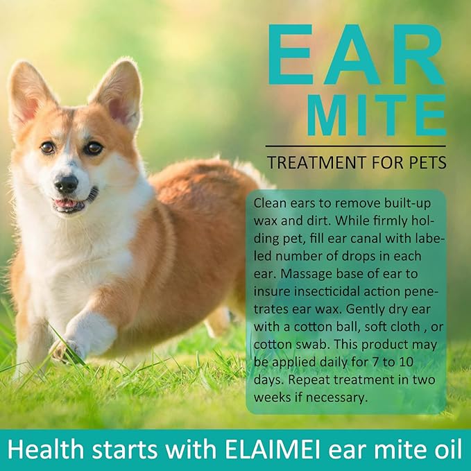 Ear Drops for Dogs & Cats - Cat Ear Treatment with Aloe Vera, Soothes Itching, Vet-Recommended Formula for Pets Ear Cleaning, Fast-Acting