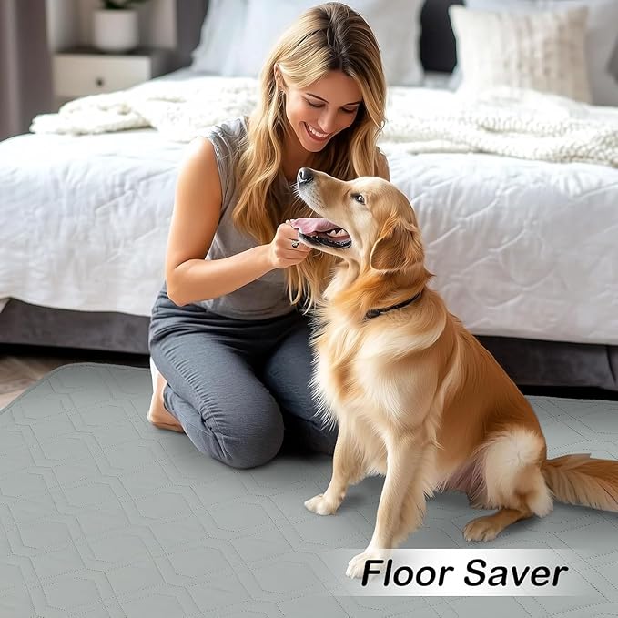 hyha Waterproof Dog Bed Blanket, Soft Pet Blankets, Waterproof Couch Cover for Dogs, Reversible Sofa Covers Washable for Furniture (68x82 Inch, Grey/Beige)