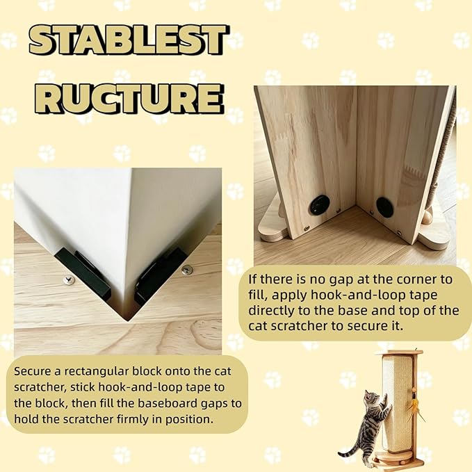 Small and Medium-Sized Cat Scratcher, 22-inch Sisal Scratching Post, Suitable for Wall Corner, Sisal Cat Scratch Pad for Sofa Corner, with Toy Ball,Suitable for Small and Medium-Sized Cats