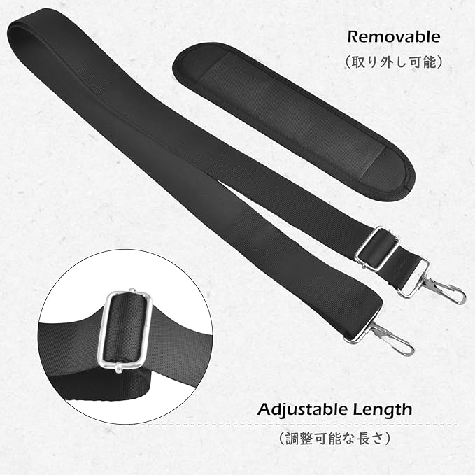 TRIWONDER Bag Shoulder Strap Replacement Adjustable Strap with Padded Metal Hooks for Crossbody Bags Messenger Bags Laptops