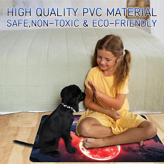 Dog Food Mat, 15.7" x 23.6" Absorbent Pet Feeding Mat for Food and Water, Waterproof Diatom Mud Pet Placemat with Non-Slip Rubber Backing, Cat Bowl Mat for Floors - Mountain Range Sunset
