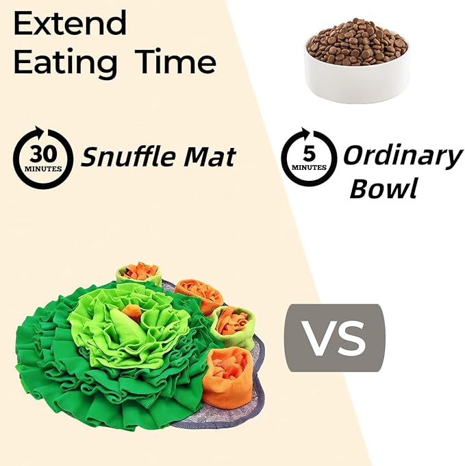 Rabbit Foraging Mat Snuffle Toy for Bunnies – Interactive Enrichment Puzzle Mat for Small Pets – Guinea Pig, Hamster, Chinchilla, Puppy – Indoor Pet Supplies for Chew, Feeding – Machine Washable 17"