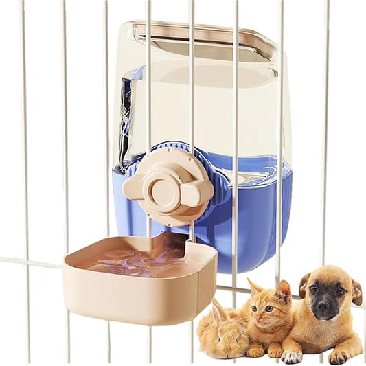 35oz Rabbit Water Bottle, Pet Hanging Automatic Water Dispenser for Small Animal Ferret Guinea Pig Chinchilla Dog Cat (Cage Grid Spacing 1.2''-2.1'') (Blue-Pink)