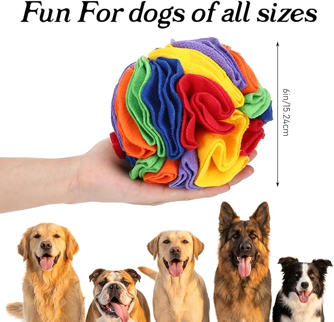 3Pcs Snuffle Ball for Small Dogs Interactive Dog Puzzle Treat Toy with Storage Bag 6 Inch Washable Foraging Balls