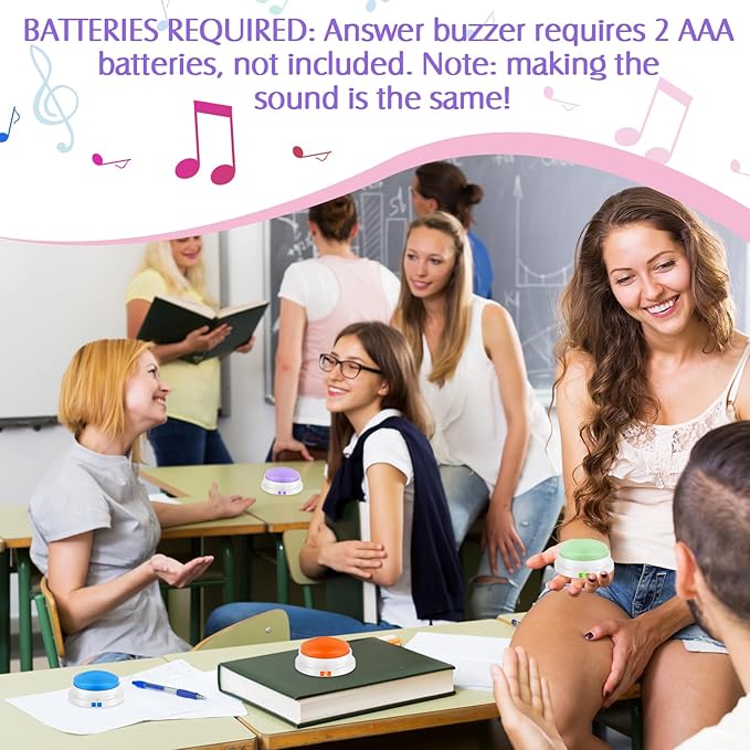 Xuhal 8 Pcs Recording Button Buzzers for Trivia Games with Number Recordable Answer Buzzers for Communication Pet Training Gift for Back to School Team Family Game and Trivia Nights, 8 Colors