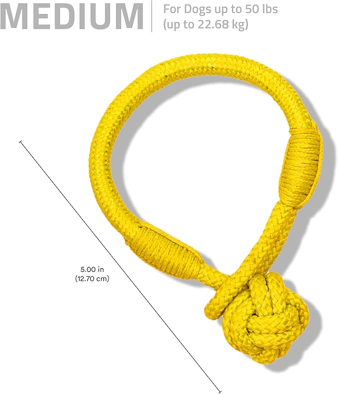 Playology Dog Toys | Tough Tug Knot for Puppies and Young Dogs | Chicken Scented Medium Chew Toy Tug Rope | Tug of War Puppy Essentials