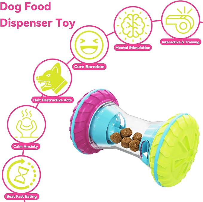 MateeyLife Interactive Dog Toys, Durable Dog Enrichment Toys to Keep Them Busy, Slow Feeder Treat Dispensing Dog Toys, Adjustable Dog Puzzle Toy, Reduce Boredom