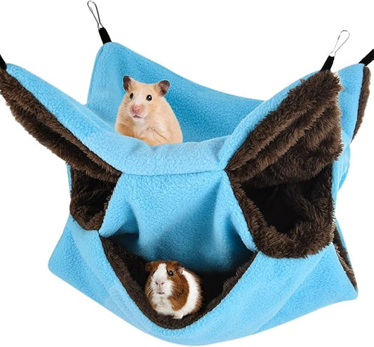 3 Tier Ferret Rat Hammock,Guinea Pig Cage Accessories,11.8x11.8Inches,Pet Cage Hanging Bunkbed Hammock for Small Animals,GuineaPig,Ferret,Kitten,Squirrel,Chinchilla,Rat,Parrot