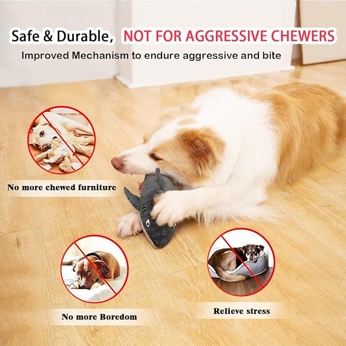Petiepaw Interactive Dog Toys,Flopping Fish Dog Toys for Large/Medium/Small Dogs,Squeaky Plush Dog/Puppy Toys,Touch Activated