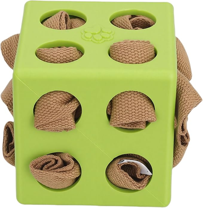 Dog Enrichment Toy Snuffle Ball Interactive Treat Dispenser Puzzle for Mental Stimulation with Slow Feeder Design for Dogs Pets (Green)