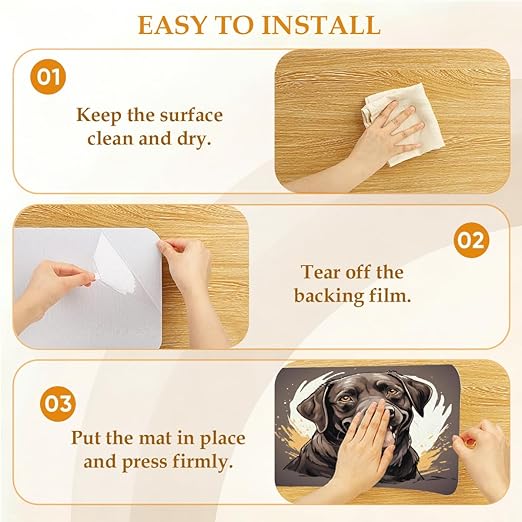 Animal Dog Gray Stair Treads for Wooden Steps Indoor Washable Staircase Carpet 1PCS 30"x7.8" Stair Step Treads Non-Slip Staircase Covers Peel and Stick Safety Mat for Kids Elders Pets