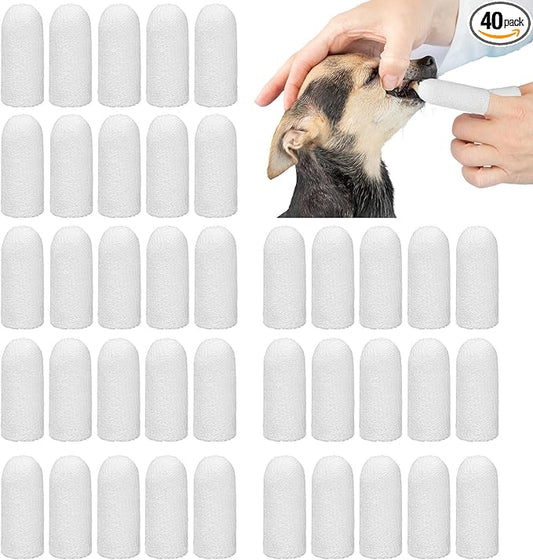 40Pcs Microfiber Fingerbrush, Dogs Fingerbrush, Dogs Finger Toothbrush, Suitable for Small Pets, Remove Dog Tartar, Toothbrush for Dog