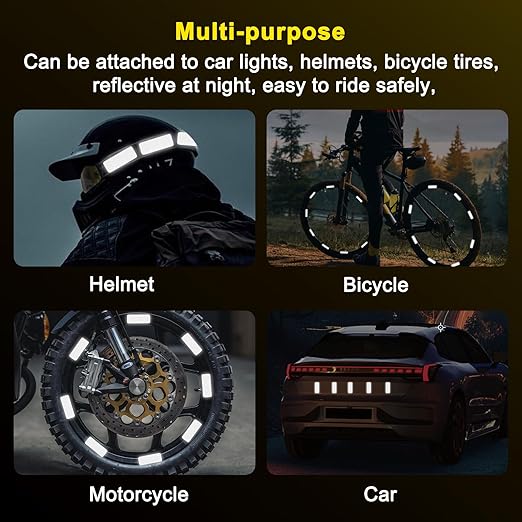 20PCS Night White Reflective Tape,Mailbox Reflectors,Can Be Used as Helmet Stickers and Tape,Applicable for Bikes,Pets and Gear,Enhancing Nighttime Safety