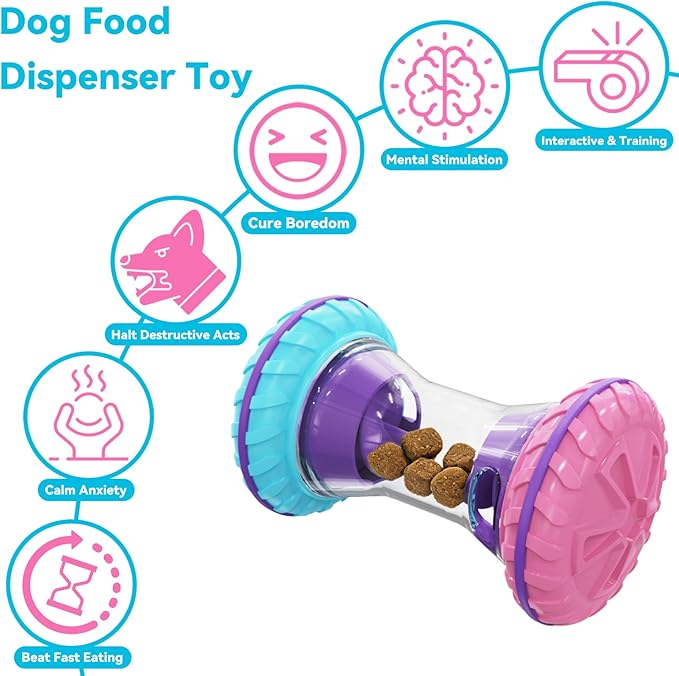 MateeyLife Interactive Dog Toys, Durable Dog Enrichment Toys to Keep Them Busy, Slow Feeder Treat Dispensing Dog Toys, Adjustable Dog Puzzle Toy, Reduce Boredom