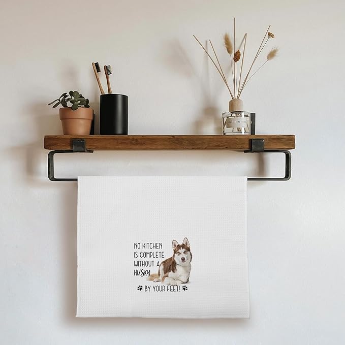 Husky Dog Kitchen Towels - Husky Gifts for Husky Lovers Women, Husky Dog Hand Towels Dish Towels, Husky Stuff,Husky Decor No Kitchen is Complete Without a Husky, 16x24 Inch