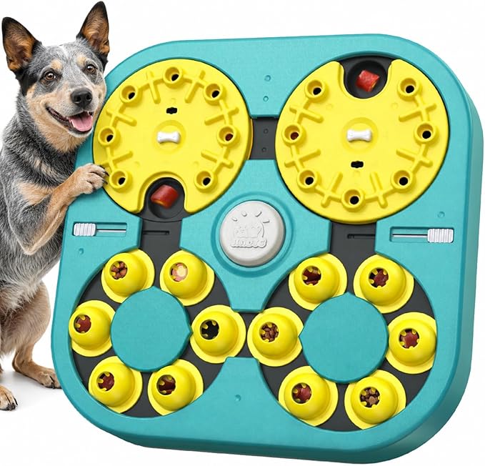 KADTC Dog Puzzle Toy, XL Size, 5 Levels in 1 & 6 Ways to Play, Beginner to Expert Difficulty, Mental Stimulation Enrichment Toy for Smart Dogs