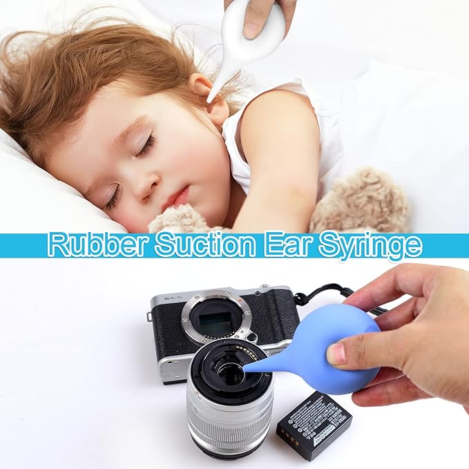 2 Pack Ear Syringe 3oz / 90ml Hand Bulb Syringe Ear Washing Squeeze Bulb, Rubber Squeeze Bulb Ear Syringe Ball Laboratory Tool