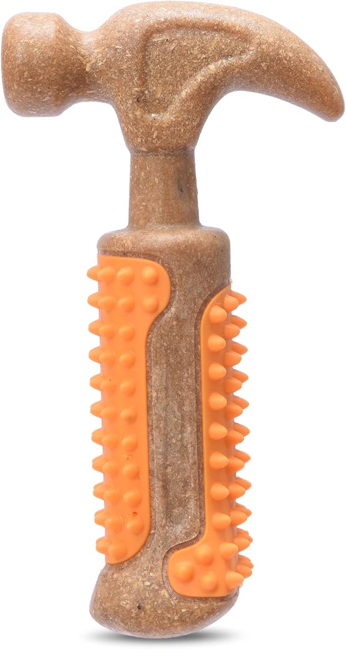 Arm & Hammer for Pets Chew Tools Collection, Wood Blend Hammer Chew Toy for Dogs, Compressed Wood with Baking Soda, Safer & Durable Alternative to Chewing Sticks, 7 Inch