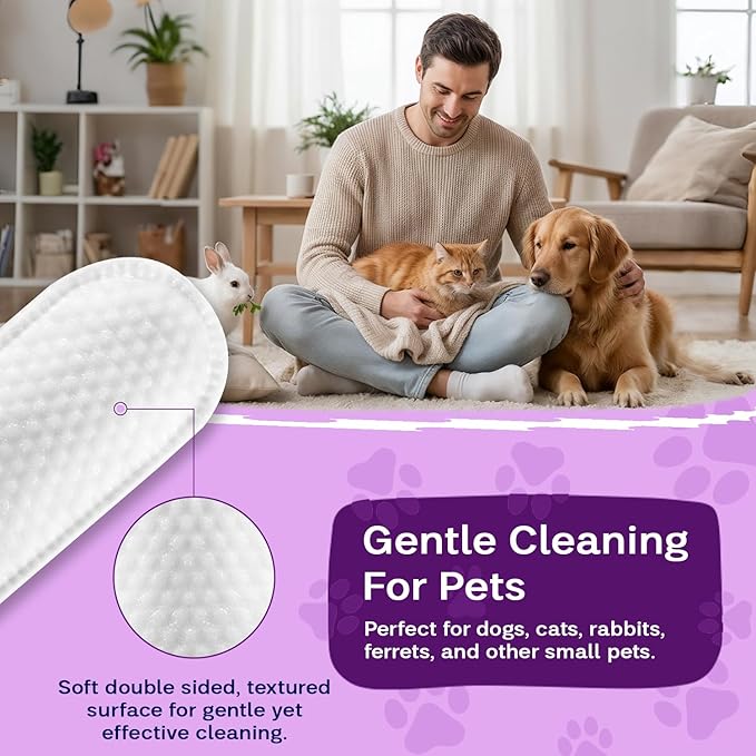 Dental Wipes Peanut Butter Scent – Best Dog Teeth Cleaning, Dog Dental Wipes for Dogs Teeth, Finger Toothbrush for Dogs and Cats, Oral Care, Remove Plaque, Tartar & Bad Breath – 50 Count
