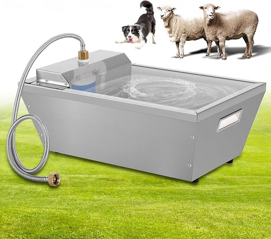 4Gal Dog Water Bowl Dispenser Automatic Livestock Water Trough Metal Large Capacity Self Filling Livestock Waterer for Dogs Horse Goat Sheep Pet