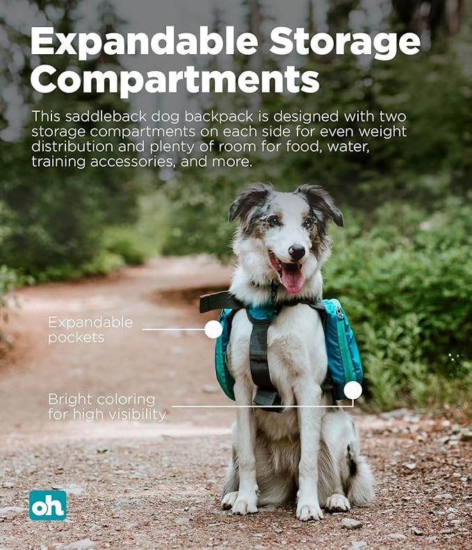 Outward Hound DayPak Blue Dog Saddleback Backpack, Large