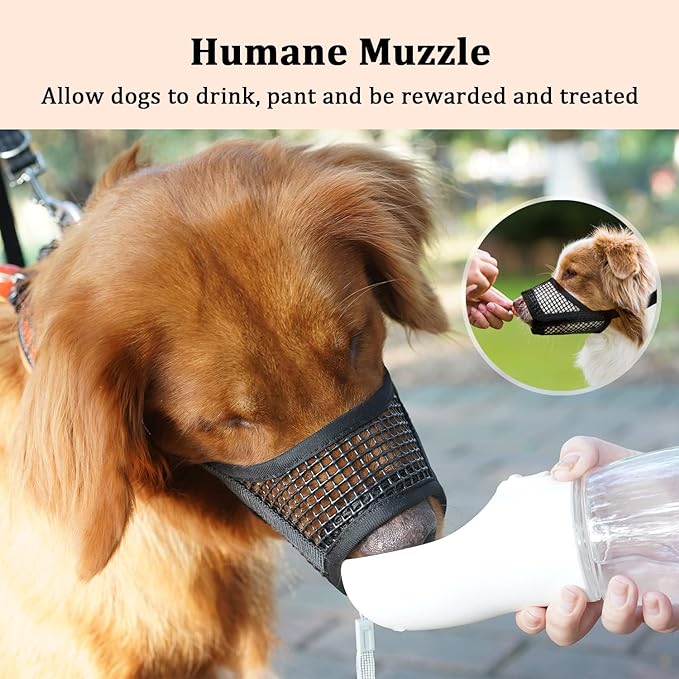 Mayerzon Dog Muzzle, Soft Mesh Muzzles for Small Medium Large Dogs Chihuahua Poodle Husky Labrador Retriever, Breathable Dog Mouth Guard for Biting Chewing Grooming, Allow Panting Drinking(XXS, Black)