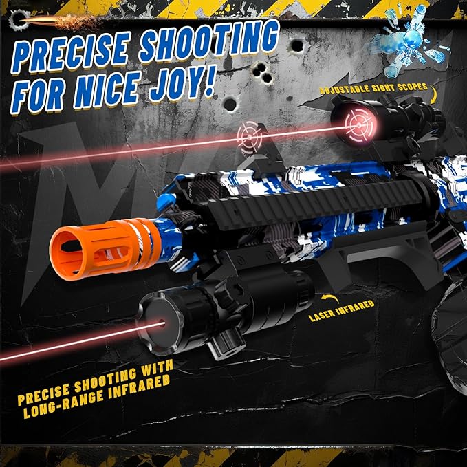 Electric Gel Ball Blaster, High Speed Automatic Splatter Ball Blaster with 60000+ and Goggles, Rechargeable Splatter Ball Toys for Outdoor Activities Shooting Game Party Favor- Blue