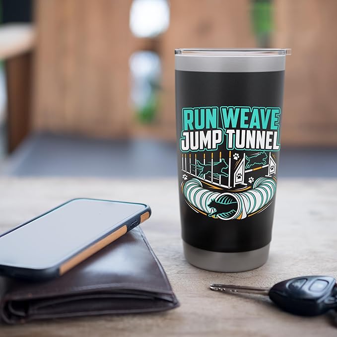 Run Weave Jump Tunnel Dog Agility Stainless Steel Insulated Tumbler