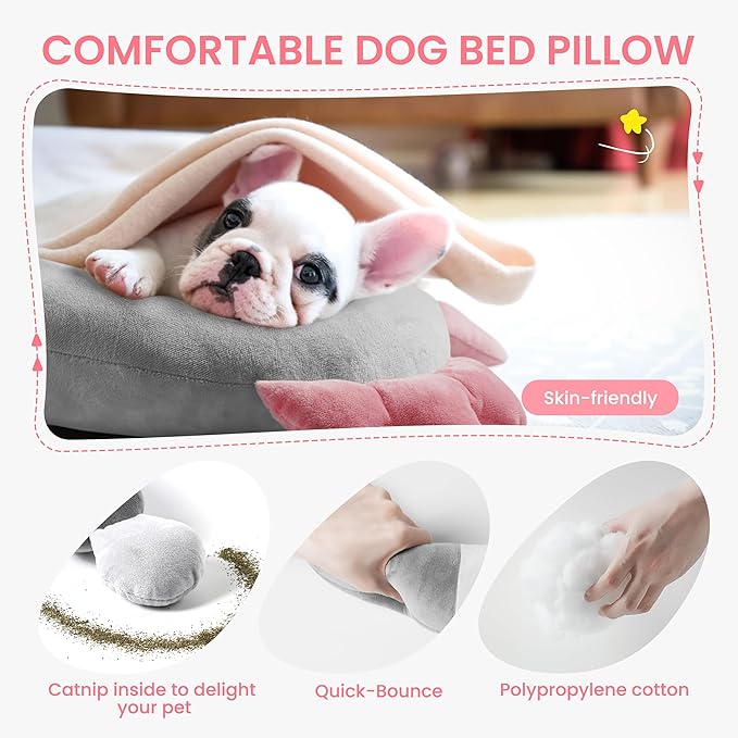 HiPetpy Dog Pillow - Soft Neck Pillows for Dogs, Washable Dog Calming Pillow for Better Sleep, Reduces Anxiety, Gift for Medium/Large Dogs and Cats