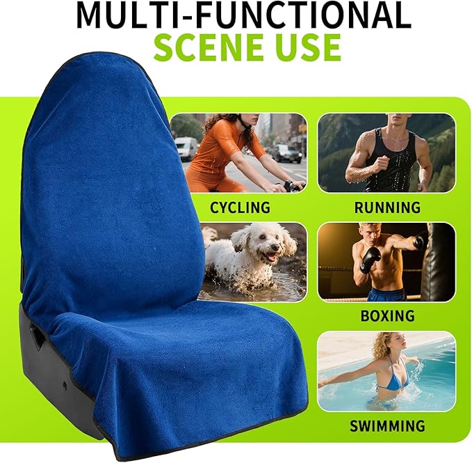 Leader Accessories Towel Car Seat Cover Waterproof Blue for Truck SUV Front Seat Machine Washable - After The Gym, Runs, Swimming, Surfing
