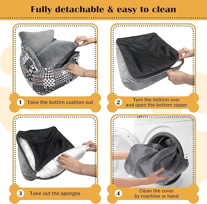 Dog Car Seats for Small Medium Sized Dogs Carseat for Car Funny Fuzzy Pet Dog Booster Car Seat Puppy Under 26 Lbs with Soft Plush Cushion&Washable Removable Cover