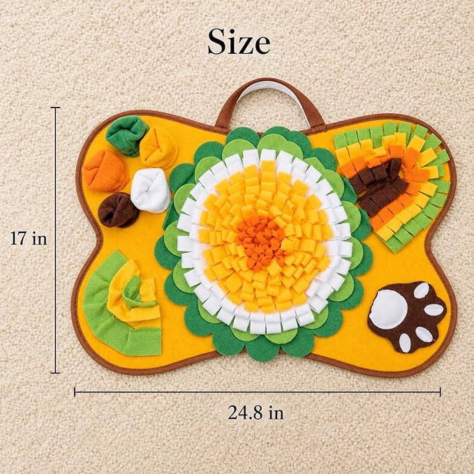 Dog Snuffle Mat Slow Feeder, Interactive Puzzle Feeding Mat for Mental Stimulation, Nosework Toy for Boredom & Anxiety Relief, Foraging Training for Dogs